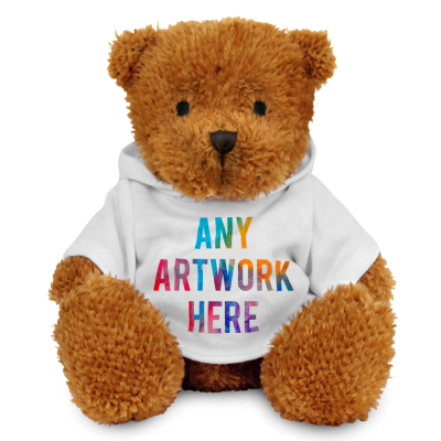 Picture of GOLDEN 18CM JAMES BEAR with Printed White Hoody