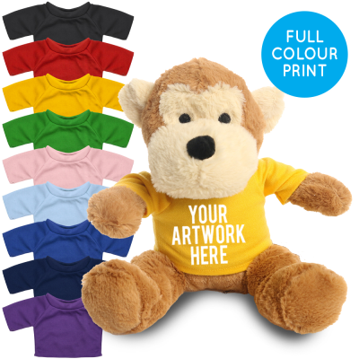 Picture of PRINTED 20CM MAX MONKEY - YELLOW TEE SHIRT