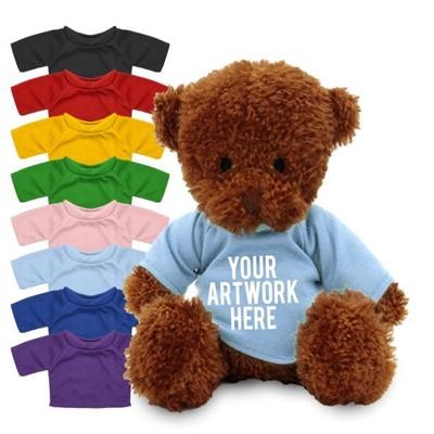 Picture of PRINTED PROMOTIONAL SOFT TOY JAMES I TEDDY BEAR with Coloured Tee Shirt.
