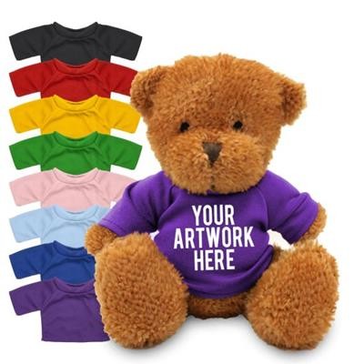 Picture of PRINTED PROMOTIONAL SOFT TOY JAMES II TEDDY BEAR with Coloured Tee Shirt.