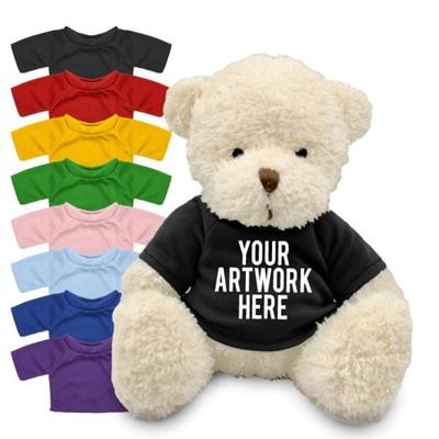 Picture of PRINTED PROMOTIONAL  SOFT TOY JAMES III TEDDY BEAR with Coloured Tee Shirt.