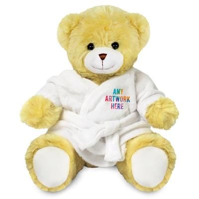 Picture of PRINTED PROMOTIONAL SOFT TOY 20CM ELIZABETH TEDDY BEAR with Dressing Gown.