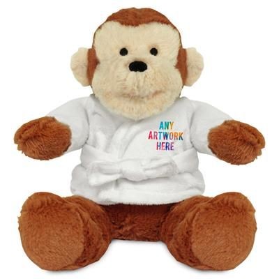 Picture of PRINTED PROMOTIONAL SOFT TOY 20CM MAX MONKEY with Dressing Gown.
