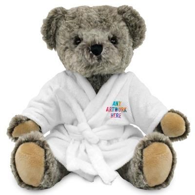 Picture of PRINTED PROMOTIONAL SOFT TOY ARCHIE TEDDY BEAR with Dressing Gown