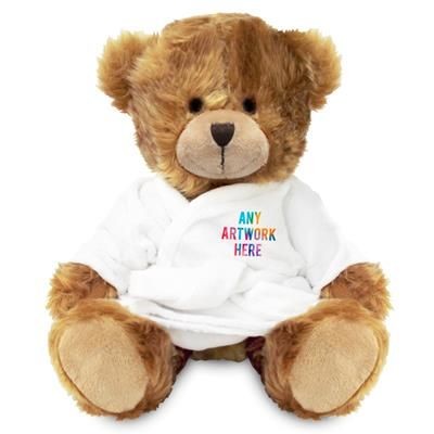 Picture of PRINTED PROMOTIONAL SOFT TOY CHARLES TEDDY BEAR with Dressing Gown.