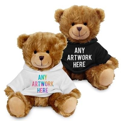 Picture of PRINTED PROMOTIONAL SOFT TOY CHARLES TEDDY BEAR with Hoody
