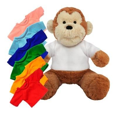 Picture of PRINTED PROMOTIONAL SOFT TOY 20CM MAX MONKEY with Coloured Tee Shirt