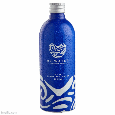Picture of 500ML RECYCLED REUSABLE ALUMINIUM BOTTLED SPARKLING SPRING WATER