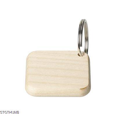 Picture of SQUARE WOOD KEYRING MAPLE in Natural