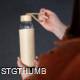 Picture of GLASS BOTTLE with Cover Natural, 0,50 L, Clear Transparent