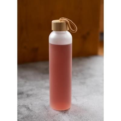 Picture of GLASS BOTTLE BAMBOO 750ML