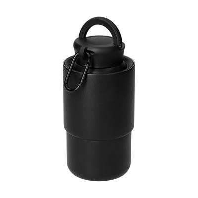 Picture of THERMAL INSULATED STAINLESS STEEL METAL CUP with Carabiner ‘trail’ Black