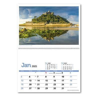 Picture of SCENIC BRITAIN CENTRAL SPIRAL WALL CALENDAR.