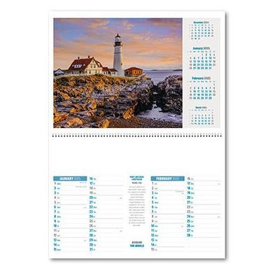 Picture of AROUND WORLD CENTRAL SPRIAL WALL CALENDAR.