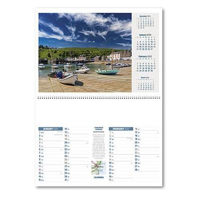 Picture of CALEDONIA CENTRAL SPIRAL WALL CALENDAR.