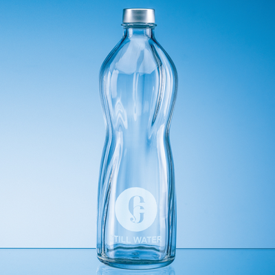 Picture of 1LTR RIPPLED AQUA SCREW TOP BOTTLE.