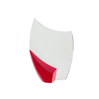 MEDIUM CRYSTAL CRESCENT with Red Stand