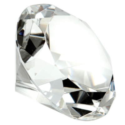 8CM OPTICAL CRYSTAL CLEAR TRANSPARENT DIAMOND PAPERWEIGHT