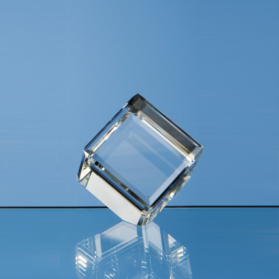 Picture of 5CM OPTICAL CRYSTAL BEVEL EDGED CUBE.