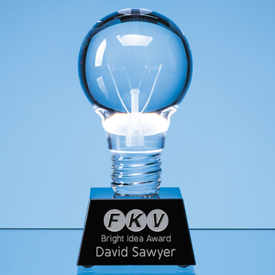 Picture of OPTICAL CRYSTAL LIGHT BULB AWARD.