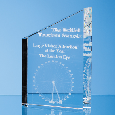 Picture of 20CM OPTICAL CRYSTAL DIAGONAL SLOPE AWARD.