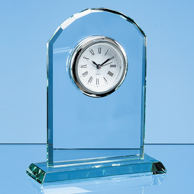 Picture of 17CM JADE GLASS ARCH CLOCK.