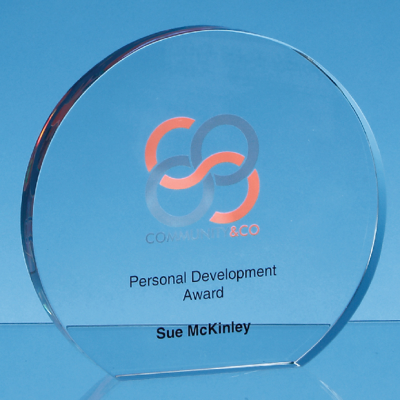 Picture of CLEAR TRANSPARENT GLASS FREESTANDING CIRCLE AWARD