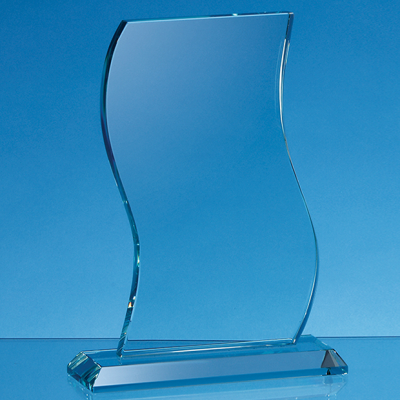 Picture of 15CM x 10CM x 15MM JADE GLASS WAVE AWARD