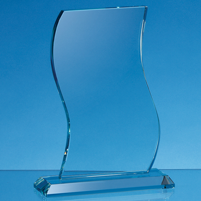 Picture of 15CM x 10CM x 15MM JADE GLASS WAVE AWARD.