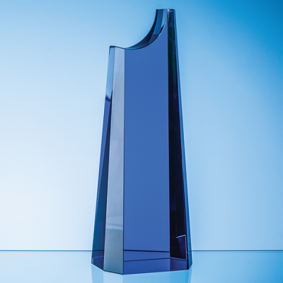 Picture of 28CM COBALT BLUE OPTICAL CRYSTAL SUMMIT AWARD.