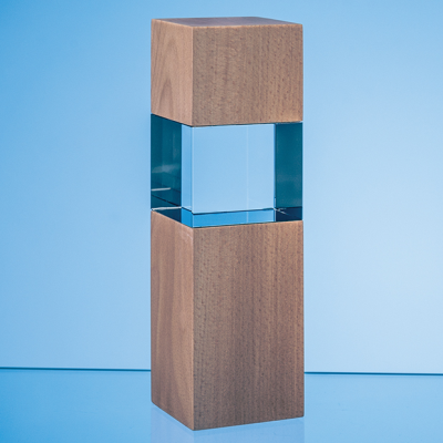 Picture of 20CM WOOD & OPTICAL CRYSTAL SQUARE COLUMN AWARD.