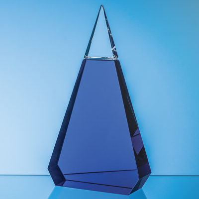 Picture of 25,5CM COBALT BLUE & CLEAR TRANSPARENT OPTICAL CRYSTAL PRISM AWARD