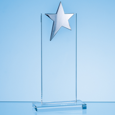 Picture of 21,5CM OPTICAL CRYSTAL MOUNTED RECTANGULAR with Silver Star