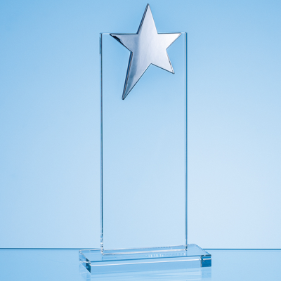 Picture of 21,5CM OPTICAL CRYSTAL MOUNTED RECTANGULAR with Silver Star.