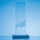 Picture of 28CM OPTICAL CRYSTAL DEEP ETCHED MOUNTED RECTANGULAR ON AN COBALT BLUE BASE