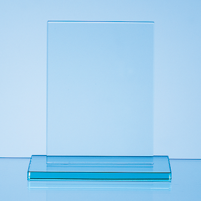 12CM x 9CM x 10MM JADE GLASS RECTANGULAR AWARD.