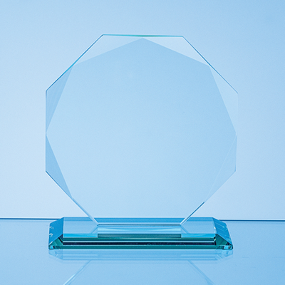 Picture of 11,5CM X 11,5CM X 10MM JADE GLASS FACETTED OCTAGON AWARD