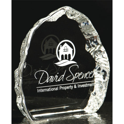 MEDIUMCRYSTAL ICEBERG TROPHY AWARD 112MM HIGH in a Satin Lined Box