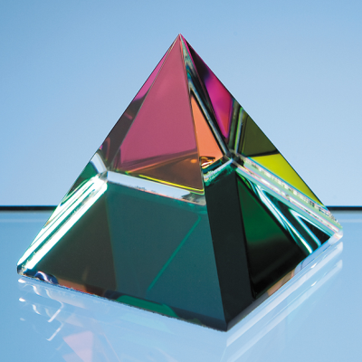 Picture of 5CM COLOUR OPTICAL CRYSTAL 4 SIDED PYRAMID