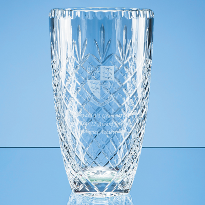 Picture of 25CM LEAD CRYSTAL PANELLED BARREL VASE.