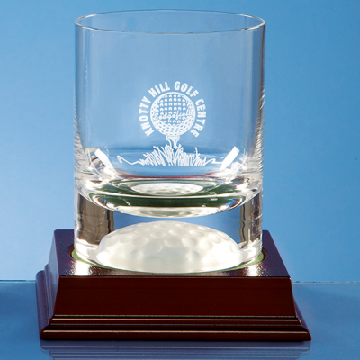 Picture of 10OZ HANDMADE GOLF BALL BASE WHISKY TUMBLER.