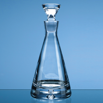 Picture of HANDMADE BUBBLE BASE PYRAMID DECANTER.