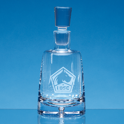 Picture of HANDMADE BUBBLE BASE HOLDING COMPANY DECANTER.