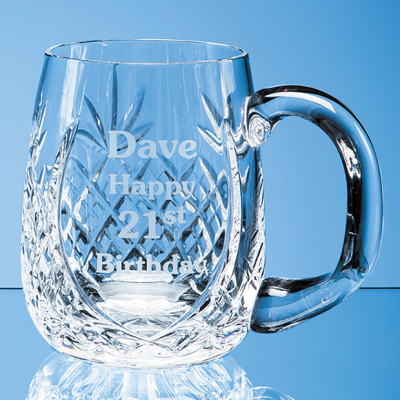 Picture of LEAD CRYSTAL BARREL PANEL TANKARD.