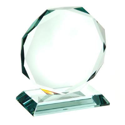 JADE GREEN SMALL OCTAGON AWARD 100MM HIGH SUPPLIED in a Black Foam Lined Presentation Box