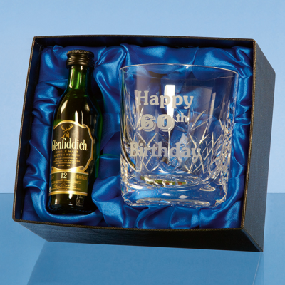 Picture of WHISKY TUMBLER GIFT SET with a 5Cl Mini Bottle of Malt Whisky