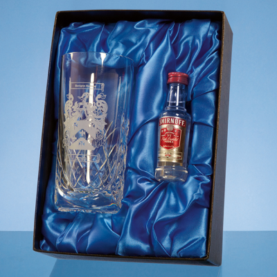 Picture of HIGH BALL GIFT SET with a 5Cl Mini Bottle of Vodka.