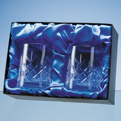 Picture of WHISKY TUMBLER PAIR SATIN LINED PRESENTATION BOX.