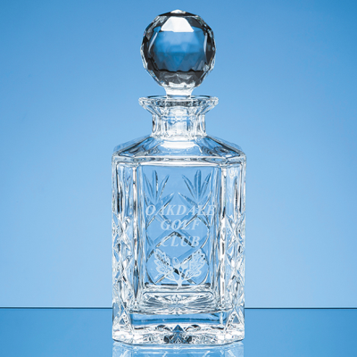 Picture of BLENHEIM LEAD CRYSTAL PANEL SQUARE SPIRIT DECANTER.