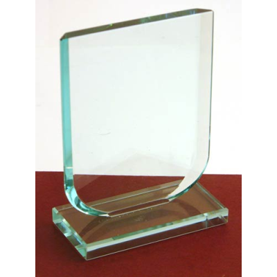 BUDGET JADE GREEN SHIELD AWARD 150MM HIGH SUPPLIED in a Black Foam Lined Presentation Box